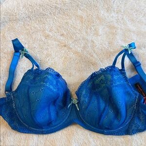 Betsey Johnson Vibrant Blue Lace Bra